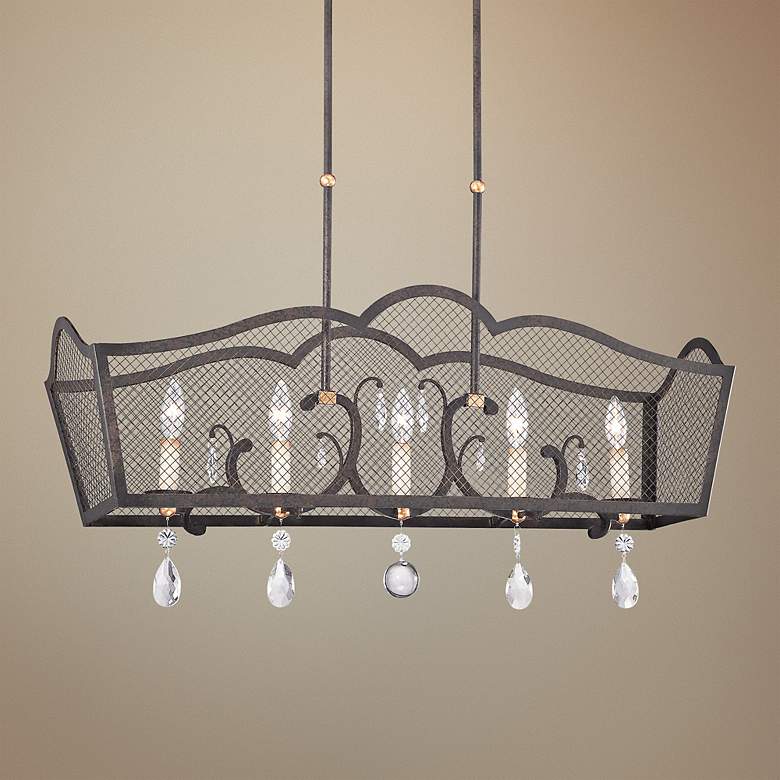 Image 1 Cortona 36 3/4" Wide 5-Light French Bronze Island Light