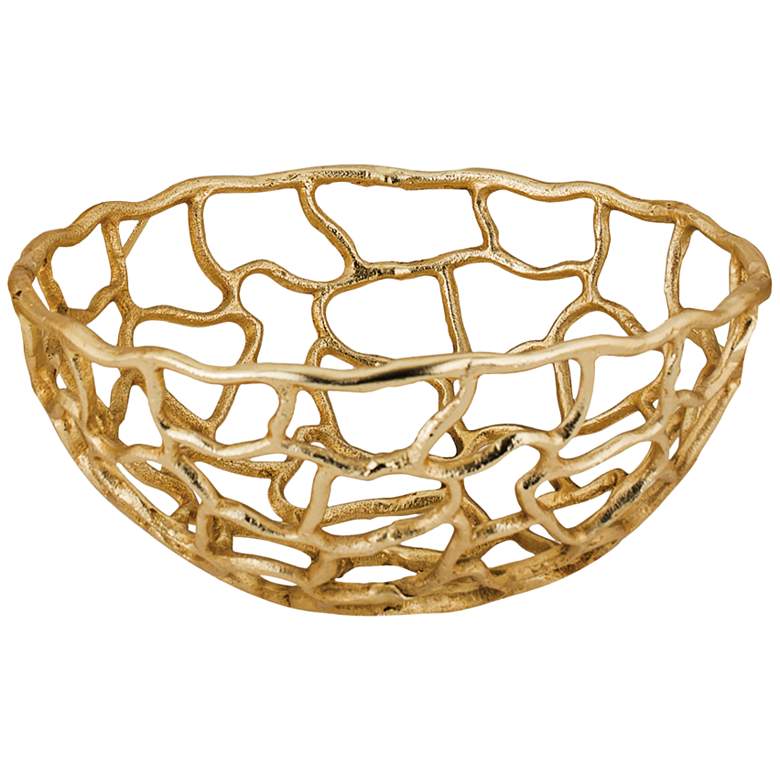 Image 1 Corvall 12" Wide Small Gold Metal Freeform Bowl