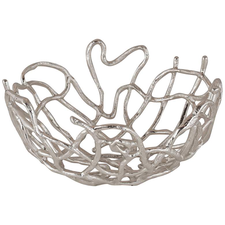 Image 1 Corvallis 15 3/4" Wide Silver Metal Freeform Bowl