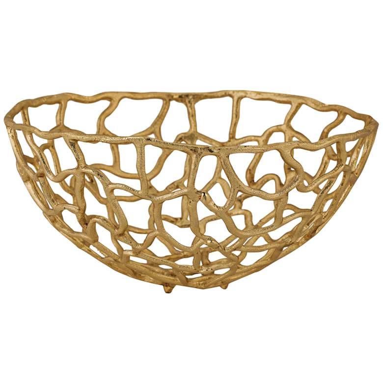 Image 1 Corvallis 16" Wide Medium Gold Metal Freeform Bowl