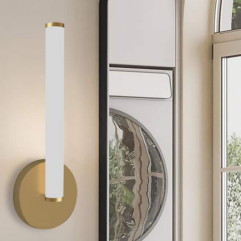 Image 1 Corvette 12" High Aged Brass 8W LED Wall Sconce