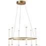 Corvette 24" Wide Aged Brass 36W Chandelier