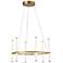 Corvette 24" Wide Aged Brass 36W Chandelier