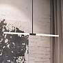 1_Corvette 36"W Matte Black 20W Horizontal Pendant w/ White Diffusers