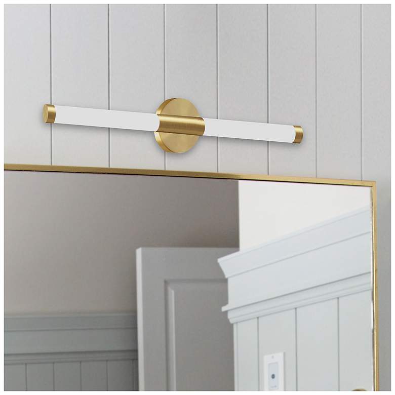 Image 3 Corvette 4.5" High Aged Brass 12W Wall Sconce more views