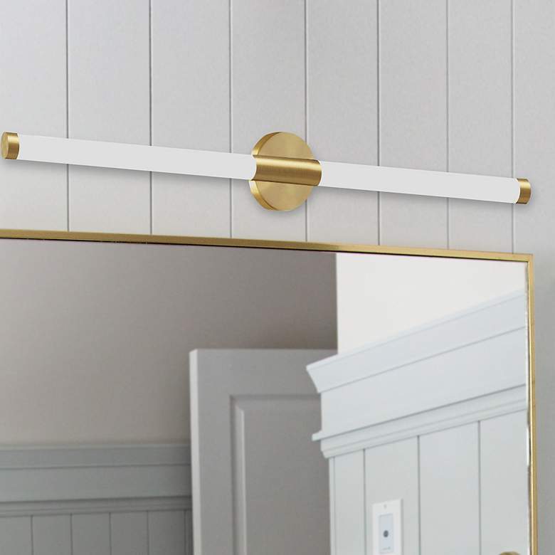 Image 1 Corvette 4.5" High Aged Brass 20W Wall Sconce