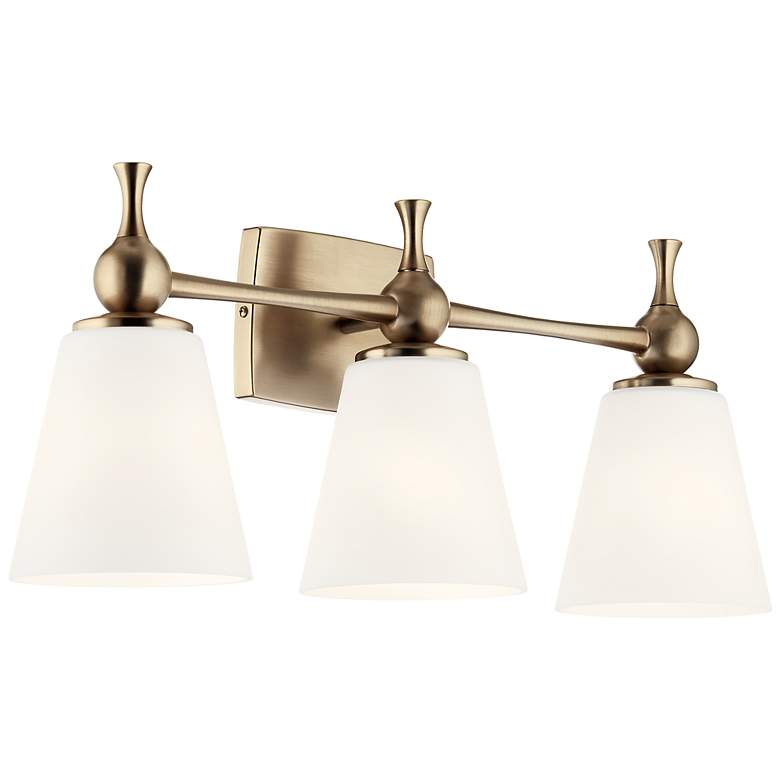 Image 3 Cosabella 24 inchW Champagne Bronze 3-Light Vanity Bath Light