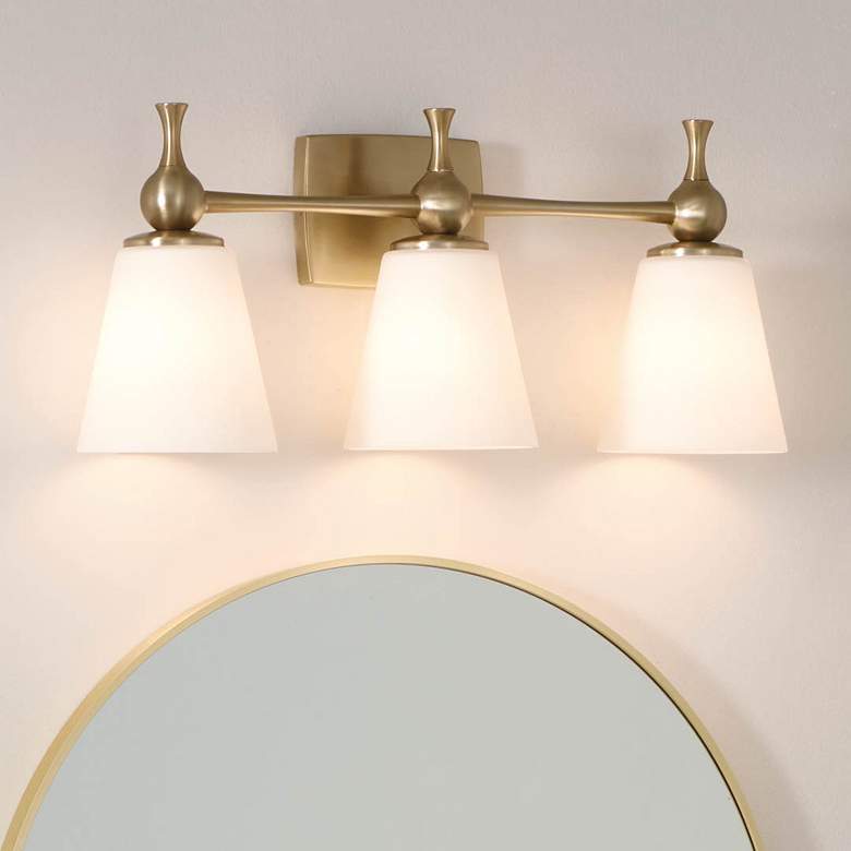 Image 2 Cosabella 24 inchW Champagne Bronze 3-Light Vanity Bath Light