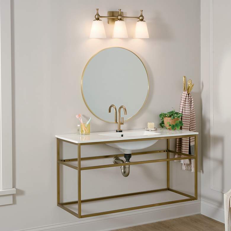 Image 7 Cosabella 24"W Champagne Bronze 3-Light Vanity Bath Light more views