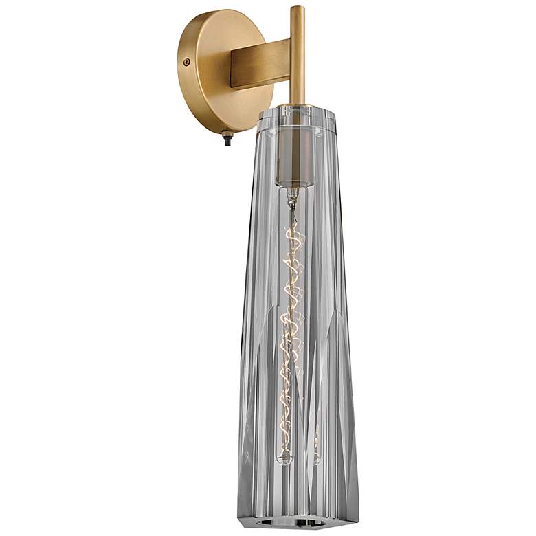 Image 1 Cosette 21" High Brass Wall Sconce with Smoked Glass Shade