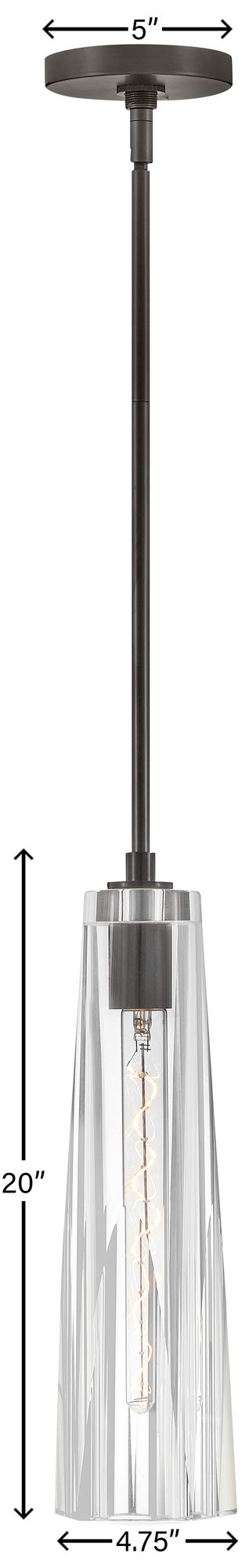 Image 7 Cosette 5" Wide Black Oxide Clear Crystal Mini Pendant more views