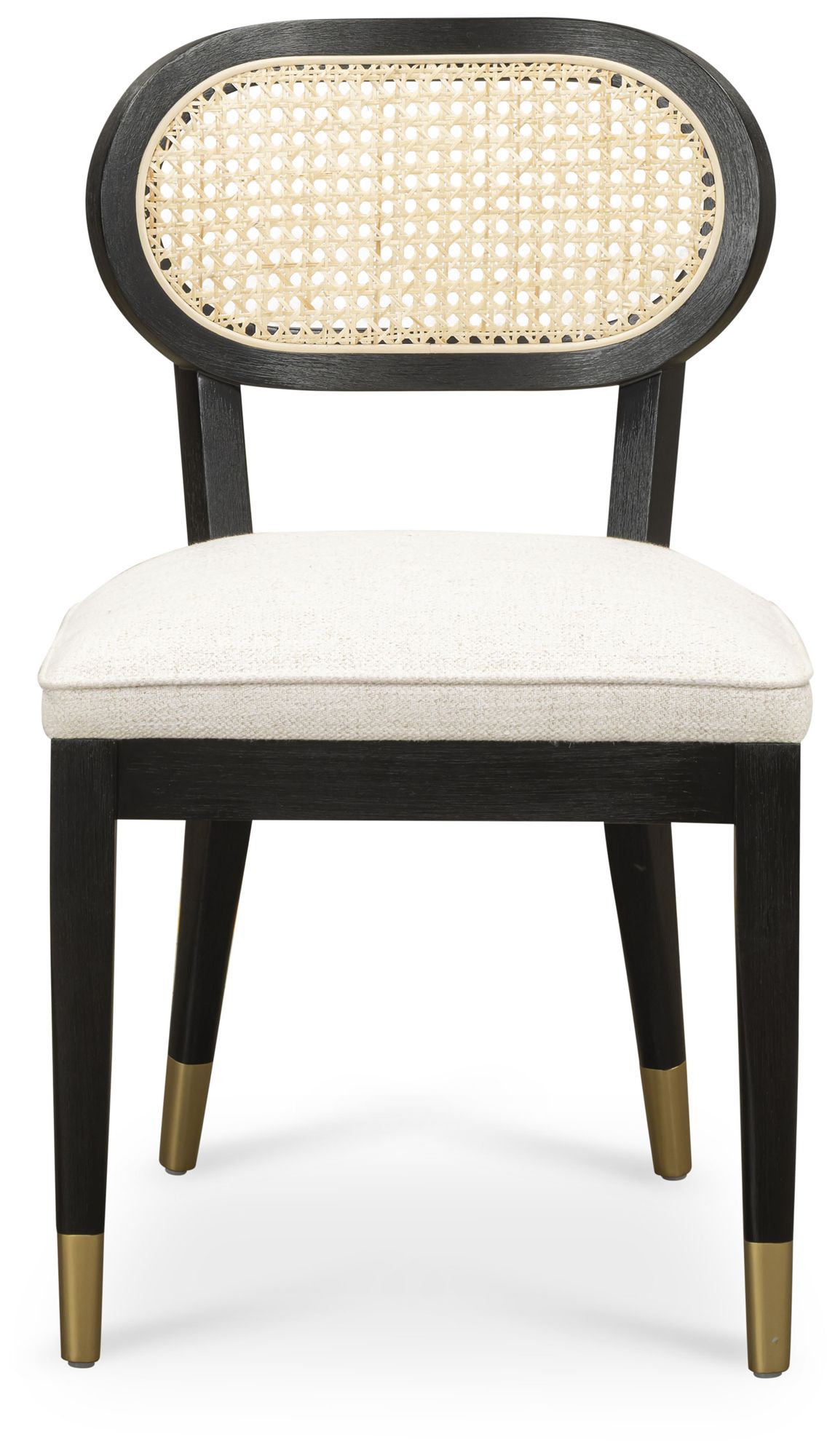 Image 4 Cosette Black Dining Chair in Cream Performance Linen more views