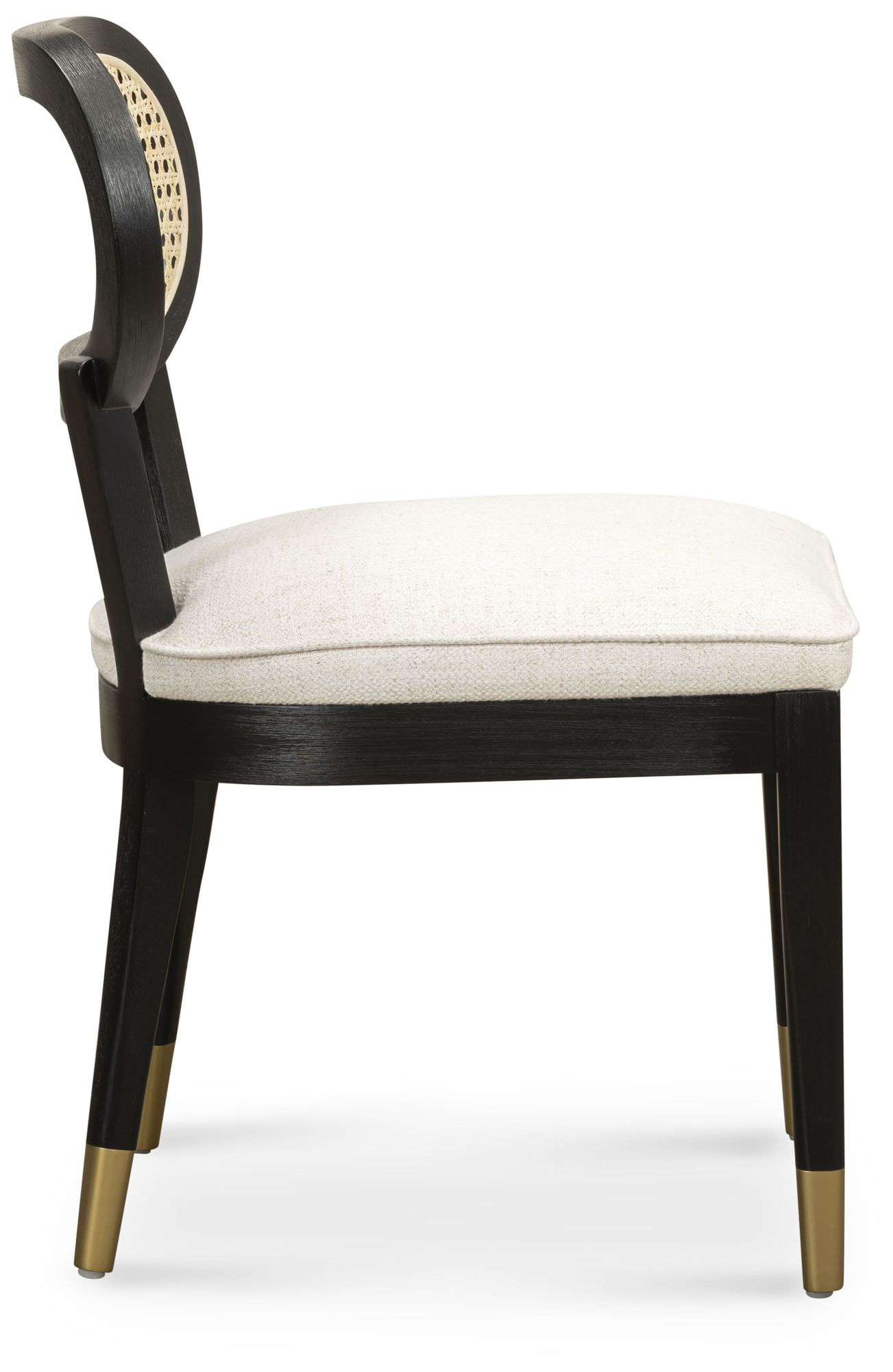 Image 5 Cosette Black Dining Chair in Cream Performance Linen more views