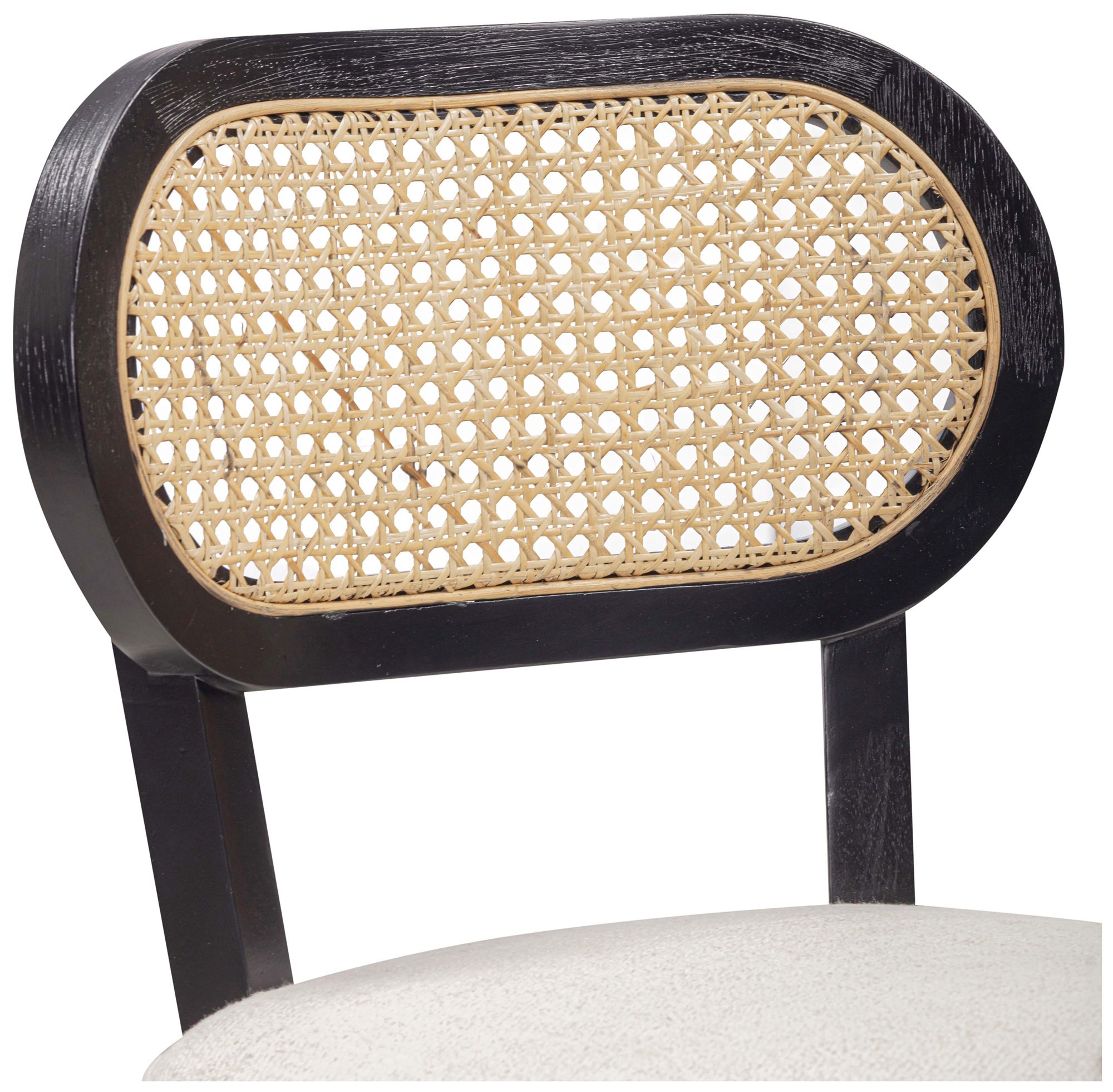 Image 7 Cosette Black Dining Chair in Cream Performance Linen more views