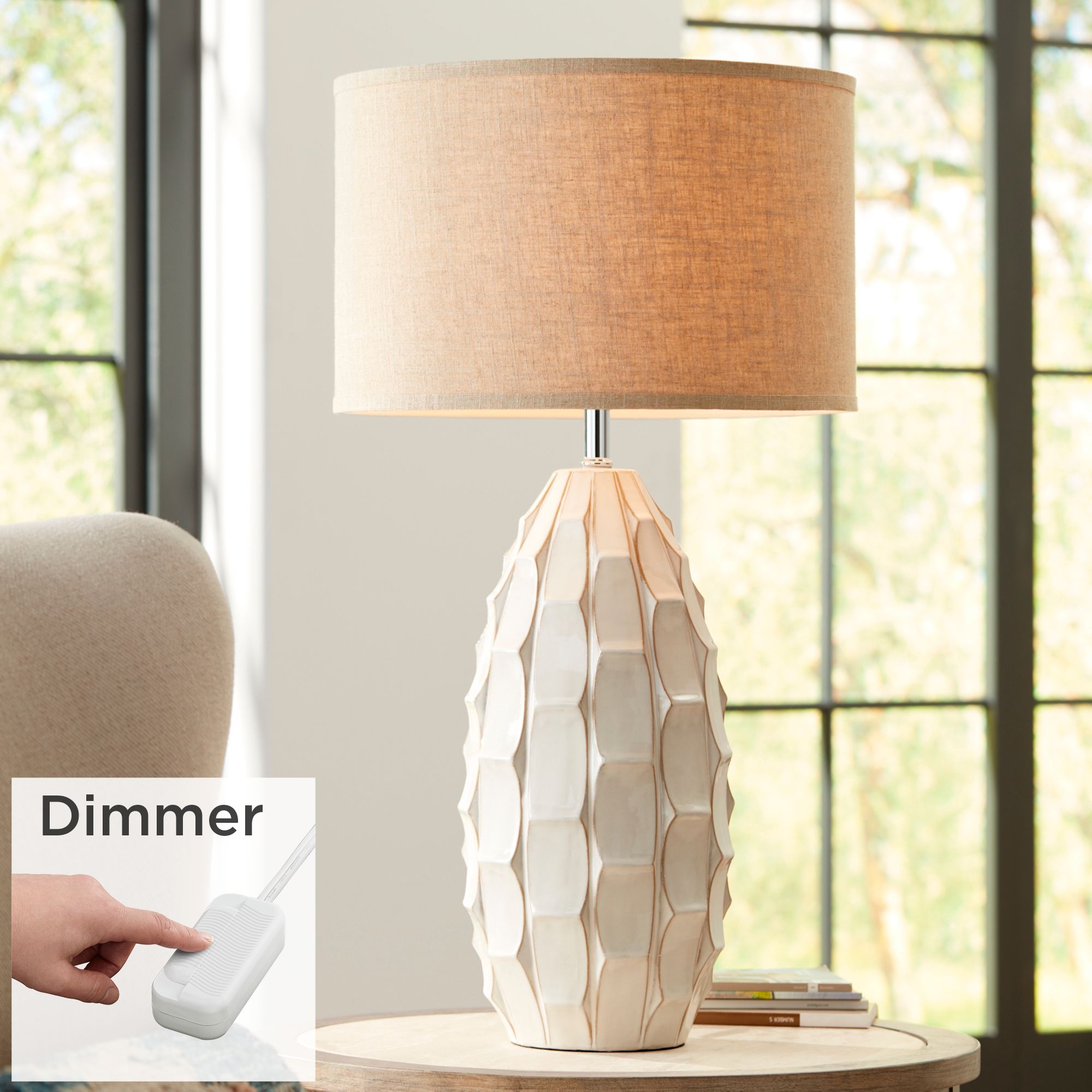 white ceramic lamp