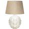 Cosgrove Round White Ceramic Modern Lamp with Table Top Dimmer