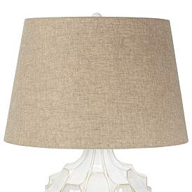 Image4 of Cosgrove Round White Ceramic Modern Table Lamp With USB Dimmer more views