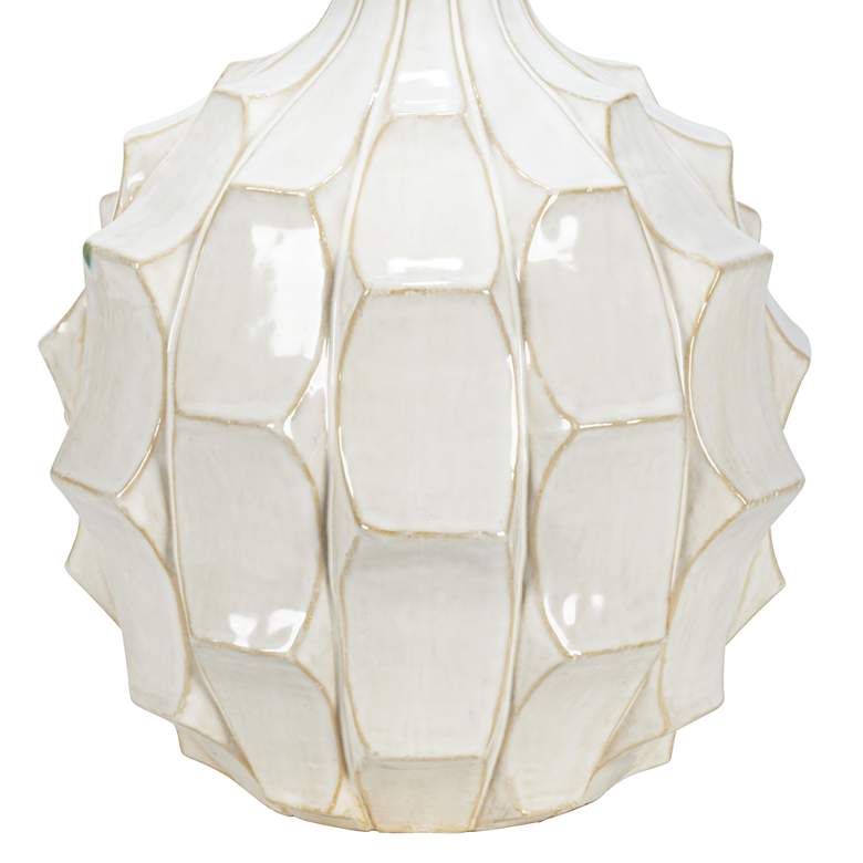 Cosgrove Round White Ceramic Modern Table Lamp more views