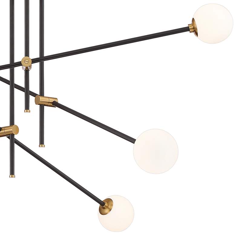 Image 2 Cosmet 41 inch Wide Coal and Aged Brass 6-Light Pendant Light more views