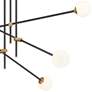Cosmet 41" Wide Coal and Aged Brass 6-Light Pendant Light