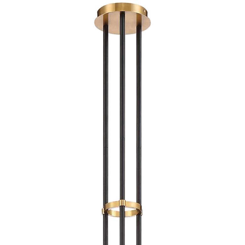 Image 3 Cosmet 41 inch Wide Coal and Aged Brass 6-Light Pendant Light more views