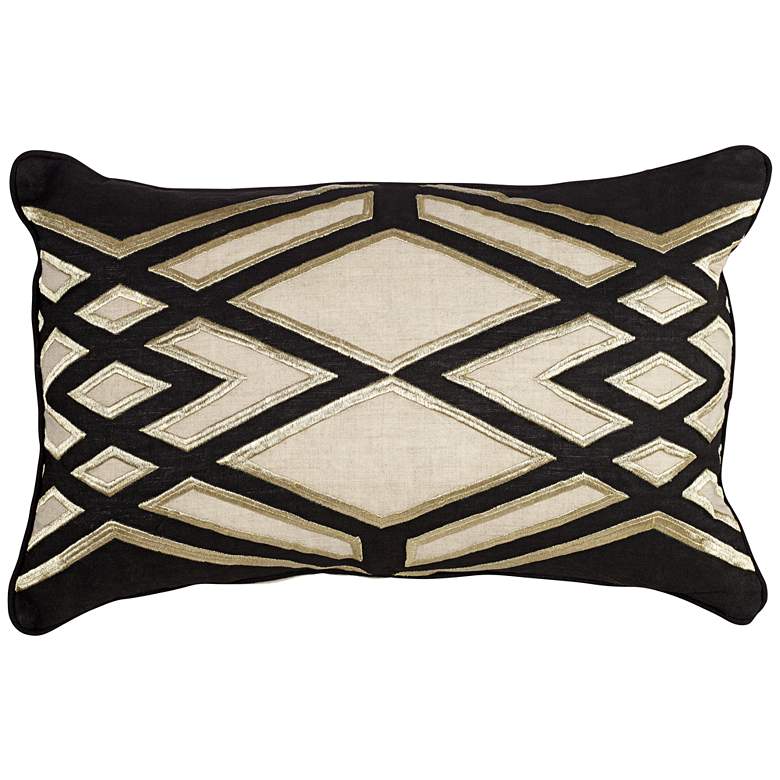 Image 1 Cosmic Black Geometric 24 inchx16 inch Throw Pillow