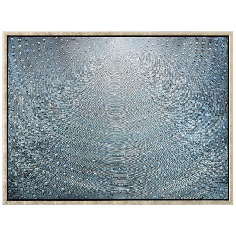 Image 1 Cosmic Swirl Textured Metallic Hand Painted Blue Framed Canvas Wall Art
