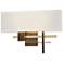 Cosmo 11.3" High Modern Brass Accented Bronze Sconce With Flax Shade