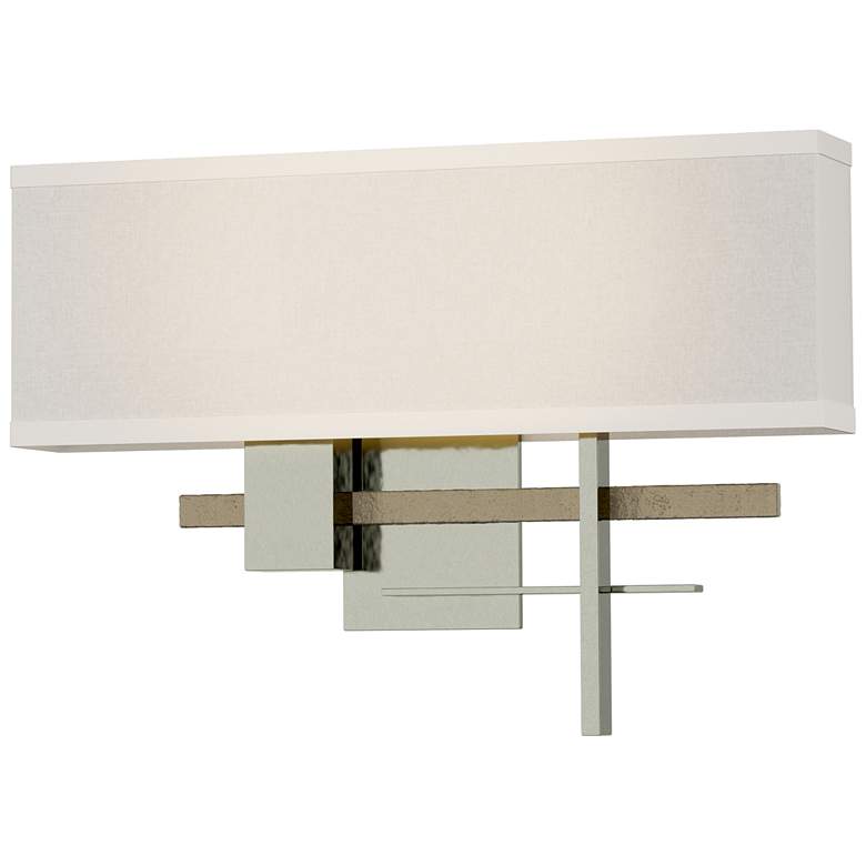 Image 1 Cosmo 11.3" High Soft Gold Accented Sterling Sconce With Flax Shade