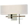 Cosmo 11.3" High Soft Gold Accented Sterling Sconce With Flax Shade