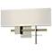 Cosmo 11.3" High Soft Gold Accented Sterling Sconce With Flax Shade