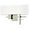 Cosmo 11.3" High Sterling Accented Sterling Sconce With Flax Shade