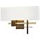 Cosmo 11.3"H Modern Brass Accented Bronze Sconce w/ Anna Shade