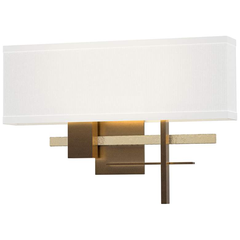 Image 1 Cosmo 11.3"H Modern Brass Accented Bronze Sconce w/ Anna Shade