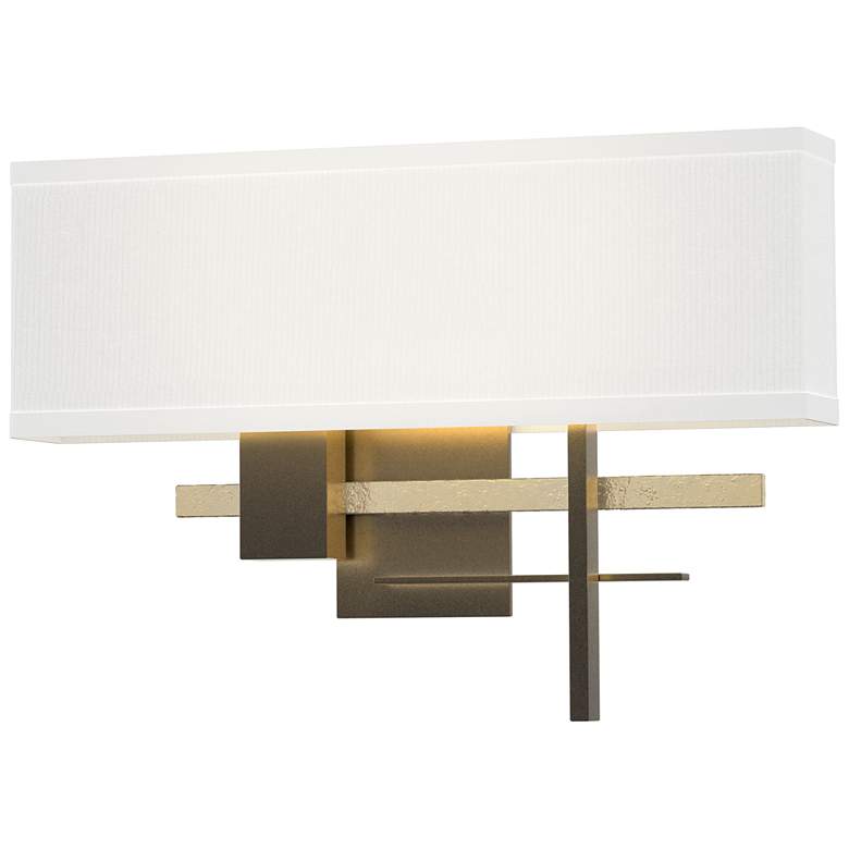 Image 1 Cosmo 11.3"H Modern Brass Accented Dark Smoke Sconce w/ Anna Shade