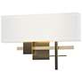 Cosmo 11.3"H Modern Brass Accented Dark Smoke Sconce w/ Anna Shade