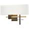 Cosmo 11.3"H Modern Brass Accented Dark Smoke Sconce w/ Anna Shade