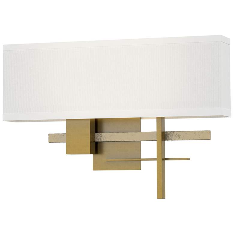 Image 1 Cosmo 11.3"H Modern Brass Accented Modern Brass Sconce w/ Anna Shade