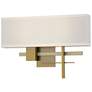Cosmo 11.3"H Modern Brass Accented Modern Brass Sconce w/ Flax Shade