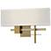 Cosmo 11.3"H Modern Brass Accented Modern Brass Sconce w/ Flax Shade