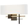 Cosmo 11.3"H Modern Brass Accented Oil Rubbed Bronze Sconce w/ Anna Sh