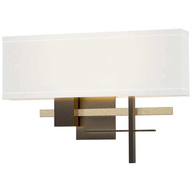 Image 1 Cosmo 11.3"H Modern Brass Accented Oil Rubbed Bronze Sconce w/ Anna Sh