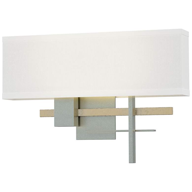 Image 1 Cosmo 11.3"H Modern Brass Accented Vintage Platinum Sconce w/ Anna Sha