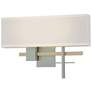 Cosmo 11.3"H Modern Brass Accented Vintage Platinum Sconce w/ Flax Sha