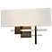 Cosmo 11.3"H Platinum Accented Oil Rubbed Bronze Sconce w/ Flax Shade