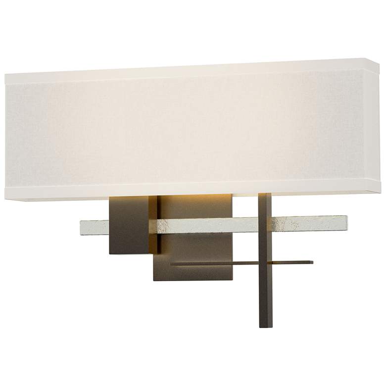 Image 1 Cosmo 11.3"H Platinum Accented Oil Rubbed Bronze Sconce w/ Flax Shade
