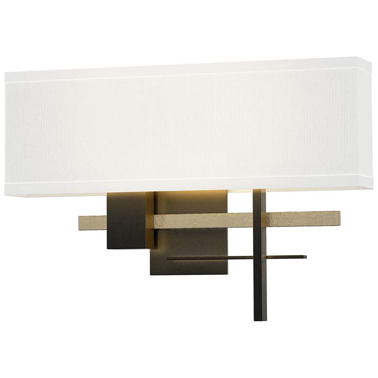 Image 1 Cosmo 11.3"H Soft Gold Accented Black Sconce With Natural Anna Shade
