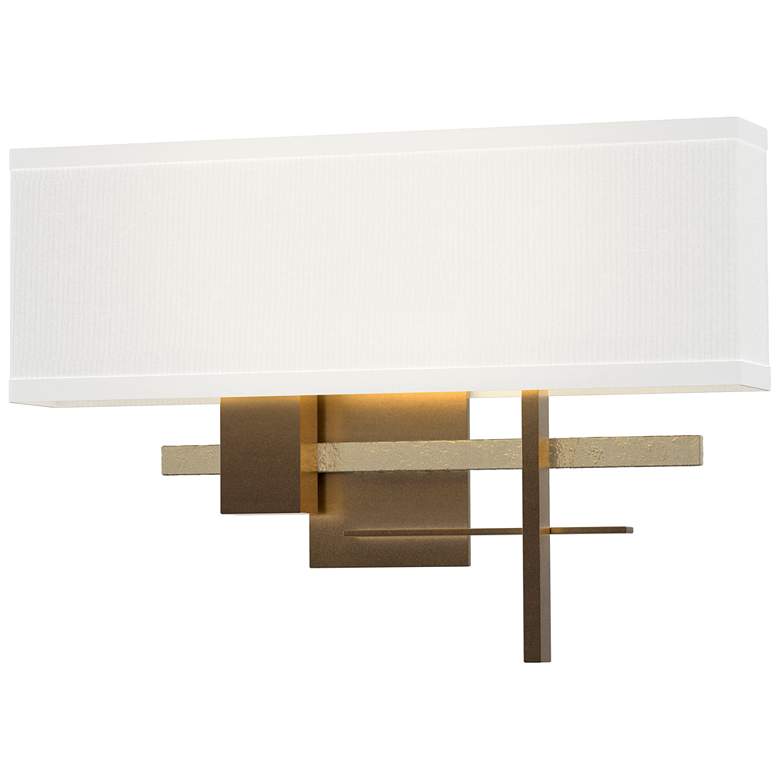 Image 1 Cosmo 11.3"H Soft Gold Accented Bronze Sconce With Natural Anna Shade