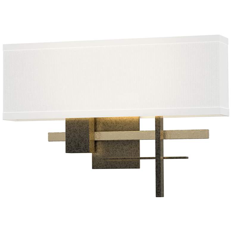Image 1 Cosmo 11.3 inchH Soft Gold Accented Natural Iron Sconce w/ Anna Shade