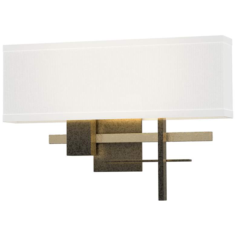 Image 1 Cosmo 11.3"H Soft Gold Accented Natural Iron Sconce w/ Anna Shade